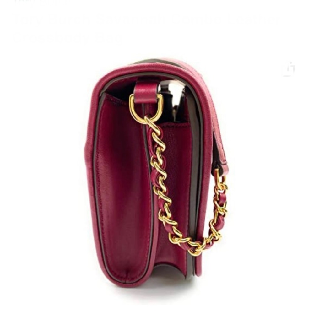 Nwt Tory Burch Savannah Combo Leather Crossbody Bag - Picture 3 of 4